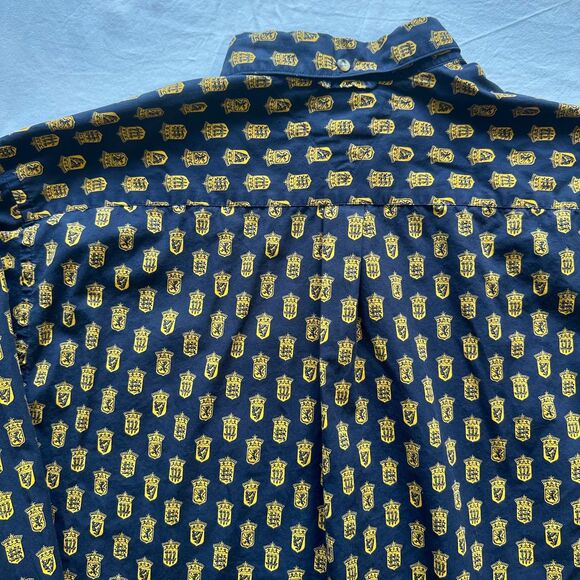 RARE 90s Tommy Hilfiger Shirt Fraternity Style Ivy League AOP VINTAGE Size M - Picture 6 of 10